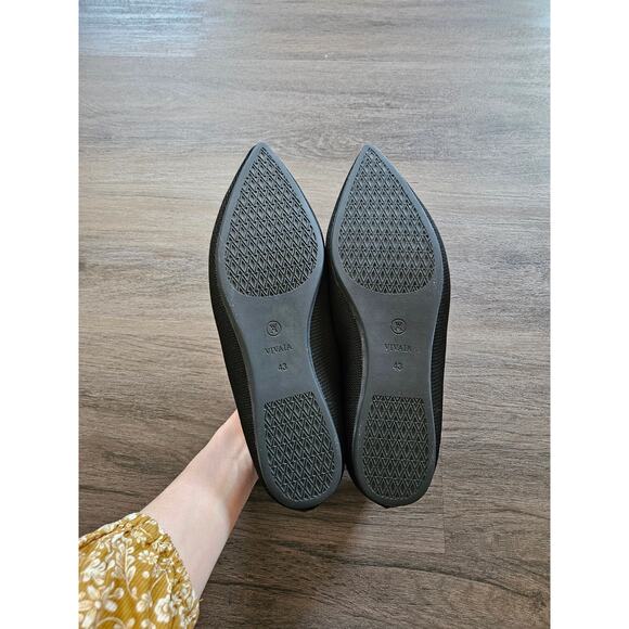Vivaia Black Pointed-Toe Ballet Flats EU Size 43 / US Size 11 - Picture 10 of 10